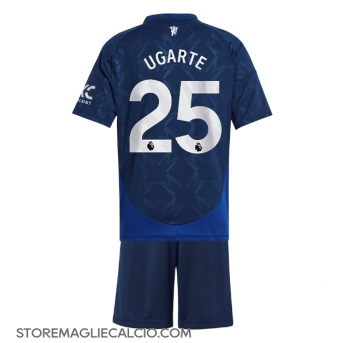 Manchester United Manuel Ugarte #25 Maglia Gara Trasferta Repliche 2024-25 Bambino